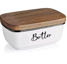 Butter Dish with Lid, ALELION Large Ceramic Butter Dish for Countertop 