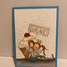 Never Too Much Cupcakes Handmade Greeting Card Blank Inside Any Occasion