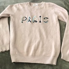 A.SHOP soft pink Paris embroidered sweater si...
