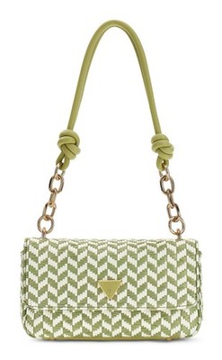 GUESS Tessi Flap Shoulder Bag Schultertasche Tasche Olive Multi olivgrün beige