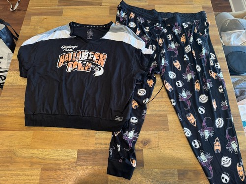 Disney Nightmare Before Christmas Halloween Town Shirt Women’s Size 3X With Pant - Picture 1 of 4