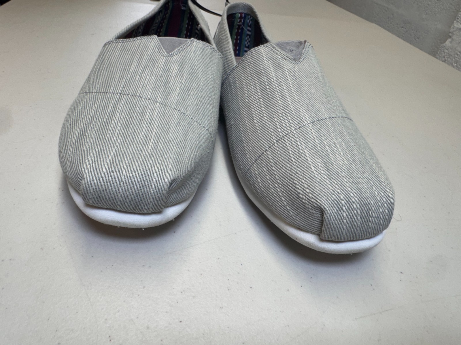 SoulCal & Co Long Beach Slip On Shoes Grey Denim UK 12 EU 46 Mens Casual image 2