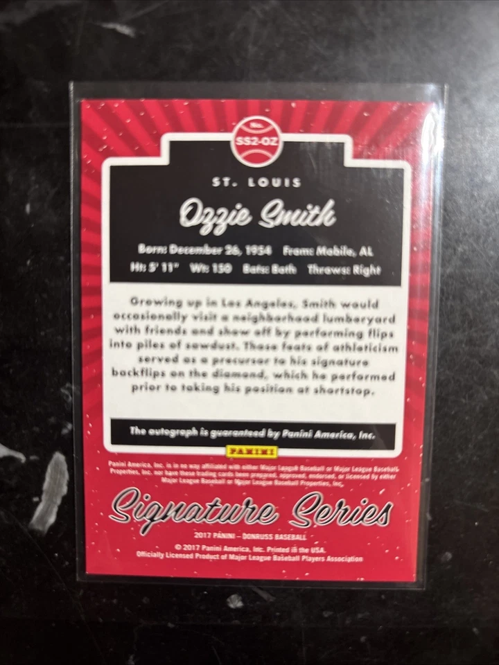 Ozzie Smith 2017 Donruss Auto Signature Series Foto 2 de 2
