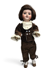 Antique French Bisque Doll SFBJ 60 Paris Size 3, 20" Fixed Glass Eyes c.1900