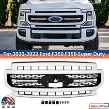 Oxford White Front Grille Assembly For 2020-22 Ford F250 F350 Lariat Super Duty