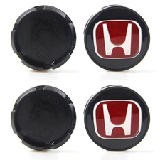 For HONDA Wheel Center Caps Hubs Cover Cap Set of 4 JDM Red H 69mm/2.75"