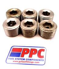 1/2" NPT Pipe Plugs w/recessed  allan head 6 per pkg  GRADE 304 STAINLESS STEEL