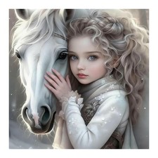 White Horse Diamond Art Kits for Adults, 5D Diamond Painting Kits for Beginners