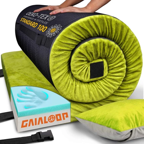 Thick Memory Foam Camping Mattress Sleeping Pad [Car/Tent/Cot] 3 Inch Portabl...