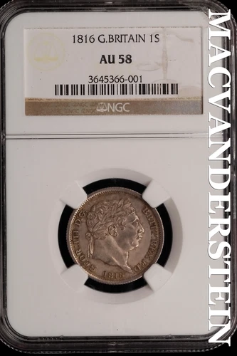 Great Britain: 1816 One Schilling - NGC AU 58 - Scarce  No Reserve  #SLi799
