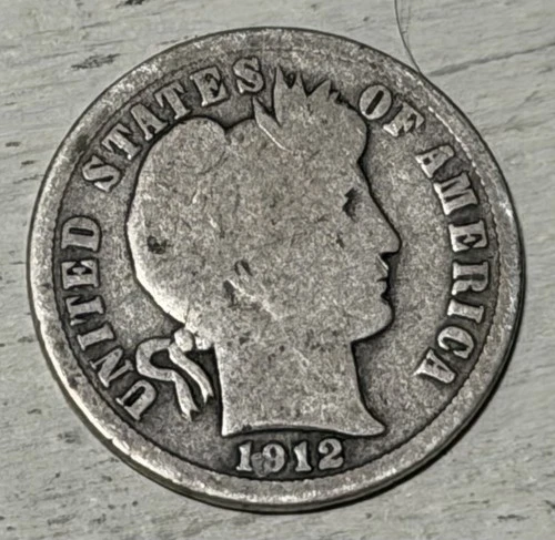1912 S Barber Dime 10c San Francisco Mint Rare Nice Coin For An Album
