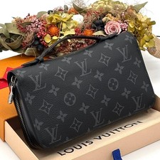 LOUIS VUITTON Monogram Eclipse Zippy XL Pochette in pelle nera seconda...