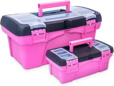 Pink Tool Box for Women - Sewing,Art & Craft Organizer Box Small & Large Plastic