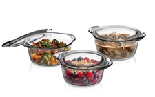 Glass Casserole Dishes for Oven with Lids, Set of 3 Baking Dishes, Covered 1....