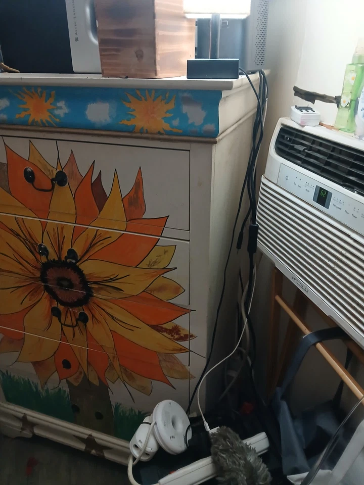 5 Drawer Chest Hand Painted by Euphoric Empire - "Day & Night Sunflower" - Image 2 of 4