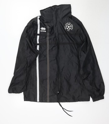 Errea Herren Schwarz Regenmantel Mantel Größe M - Neu Hartley Juniors F.C.