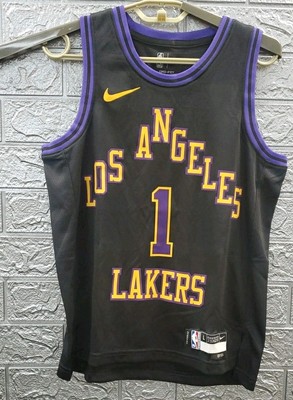 New Nike Los Angeles Lakers Jersey D'Angelo Russell Black Size Large