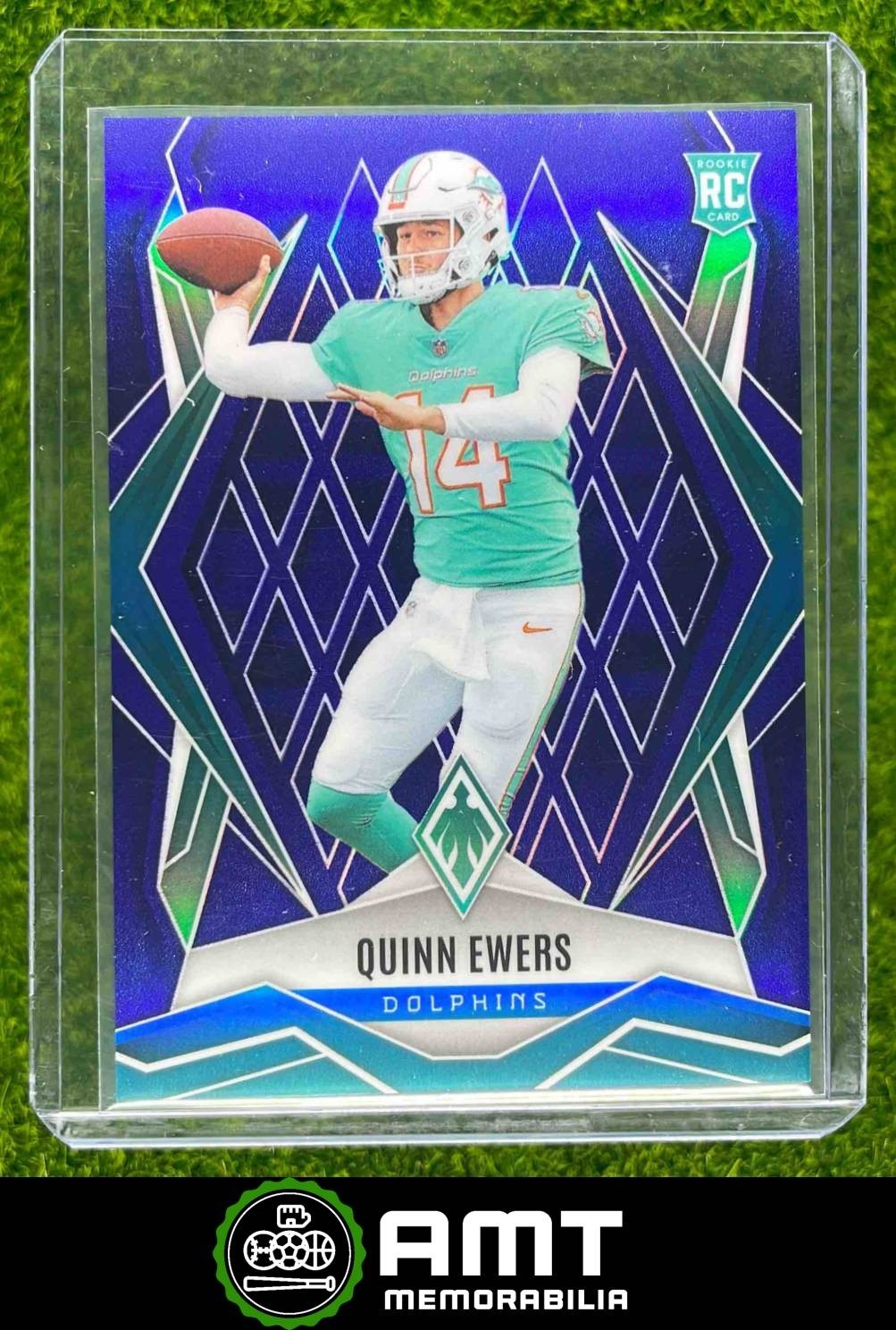Quinn Ewers RC 2025 Panini Phoenix Blue 17/50 Miami Dolphins #159