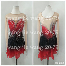Ice Figure Skating Dress Figure Skating Dress For Competition red dyeing black