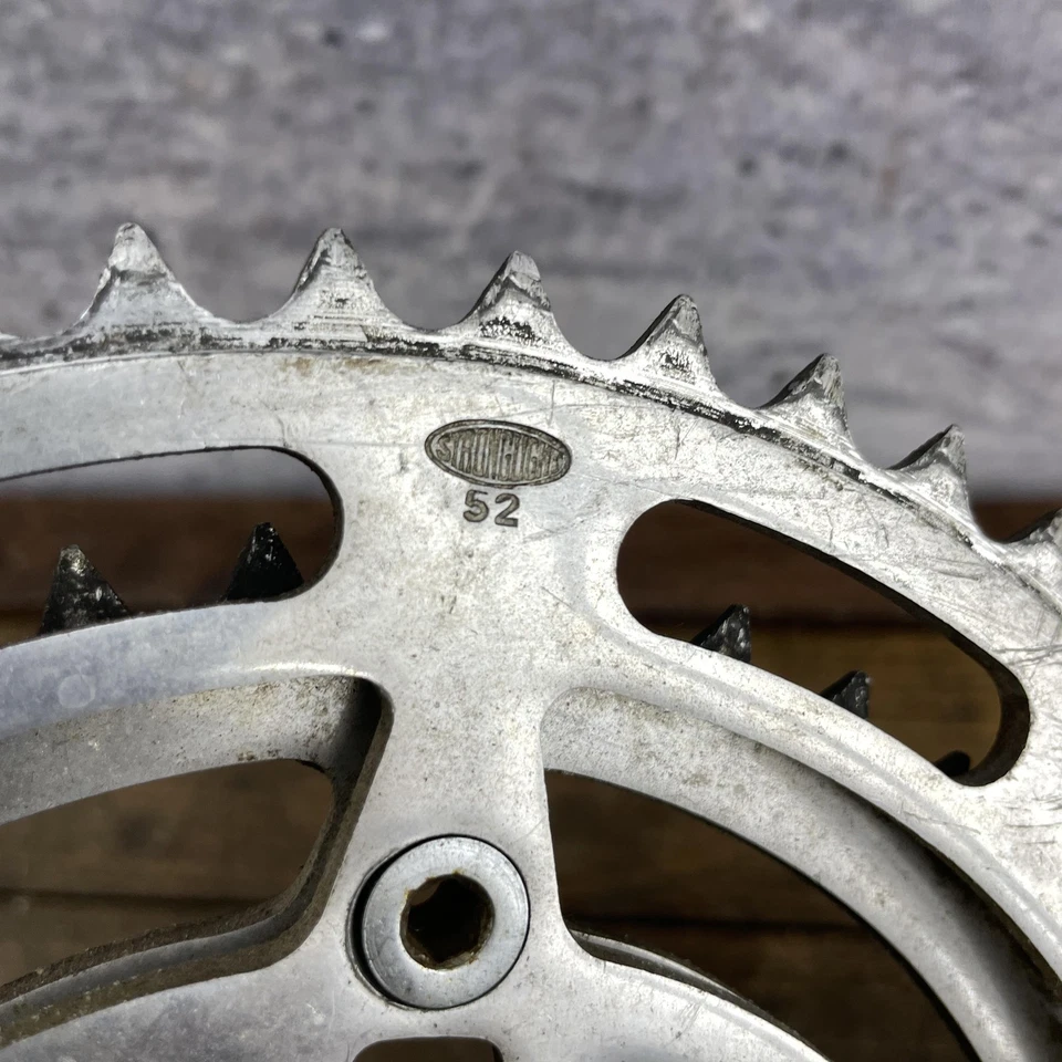 Juego de platos dobles vintage Stronglight 52T 5 pernos 5 brazos bicicleta de carretera bicicleta Foto 3 de 4