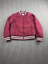 The Children's Place Girls Burgundy Bomber Jacket Size L 10/12