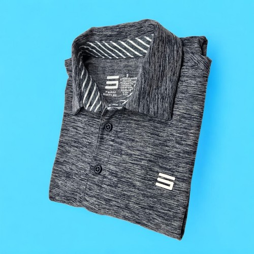 Camisa polo de golf Three Six Dri-Fit para hombre pequeña atlética informal de trabajo azul DK - Imagen 10 de 10