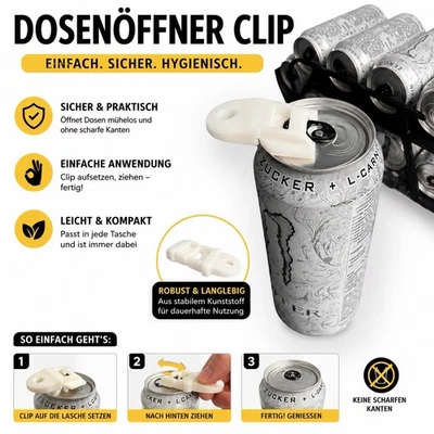 Dosenöffner Getränkedosen Öffner Dosenclip Trinkhilfe Dosendeckel Verschluss - Bild 1 von 4