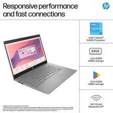 HP 14 Zoll Chromebook Laptop Intel Celeron N4500 4GB RAM 64GB eMMC 14a-ne1000na – Bild 3