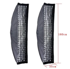 US 2x Godox 35x160cm Honeycomb Grid Softbox Bowens Mount for Studio Strobe Flash