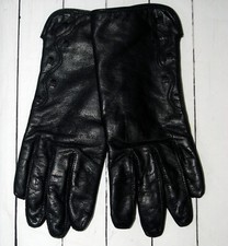 Vintage Fownes Black Leather Gloves Womens Driving Lined Soft Supple Women 6 1/2