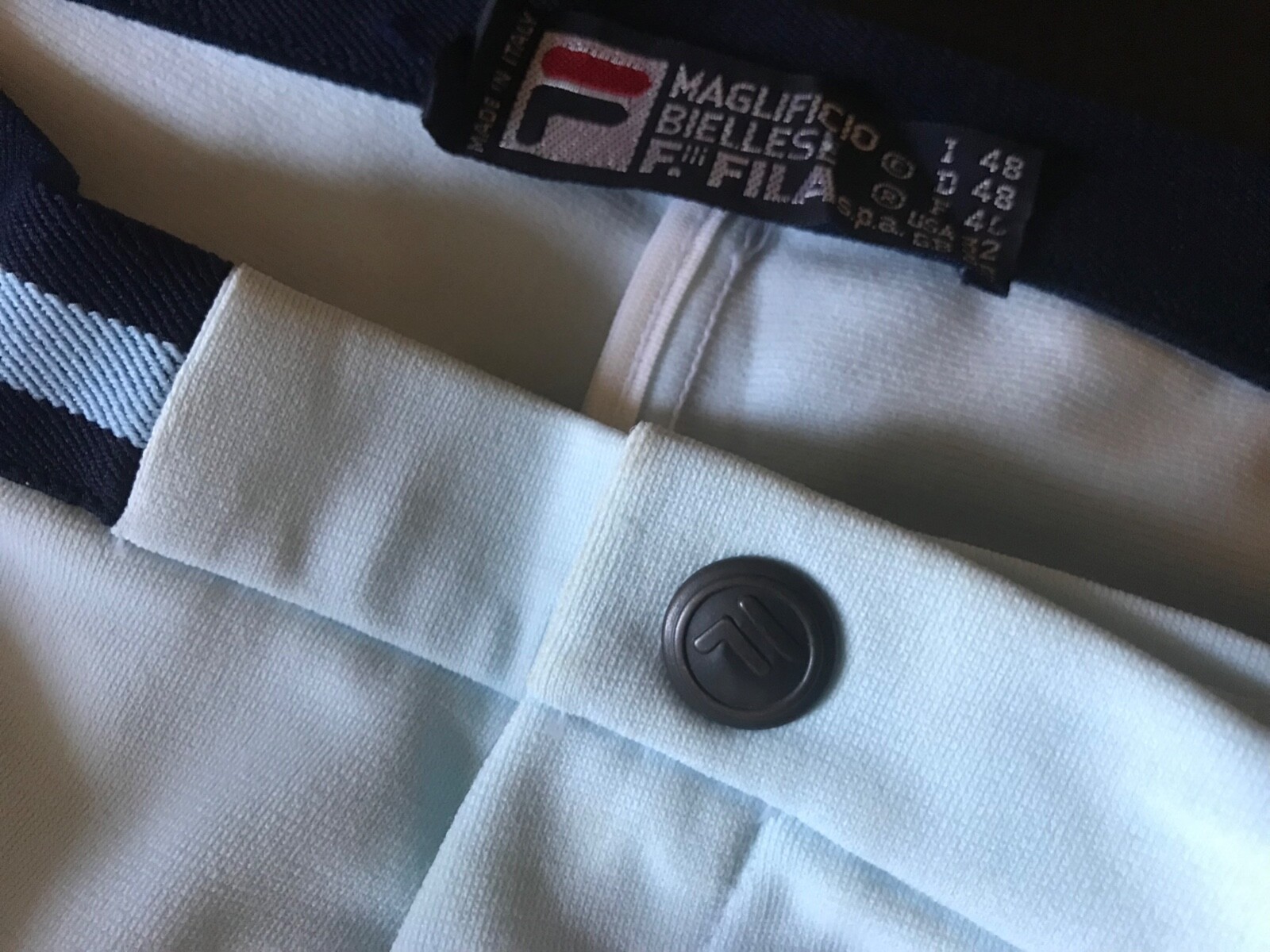 Pantaloncino Tennis Fila vintage taglia 48 colore celeste NOS