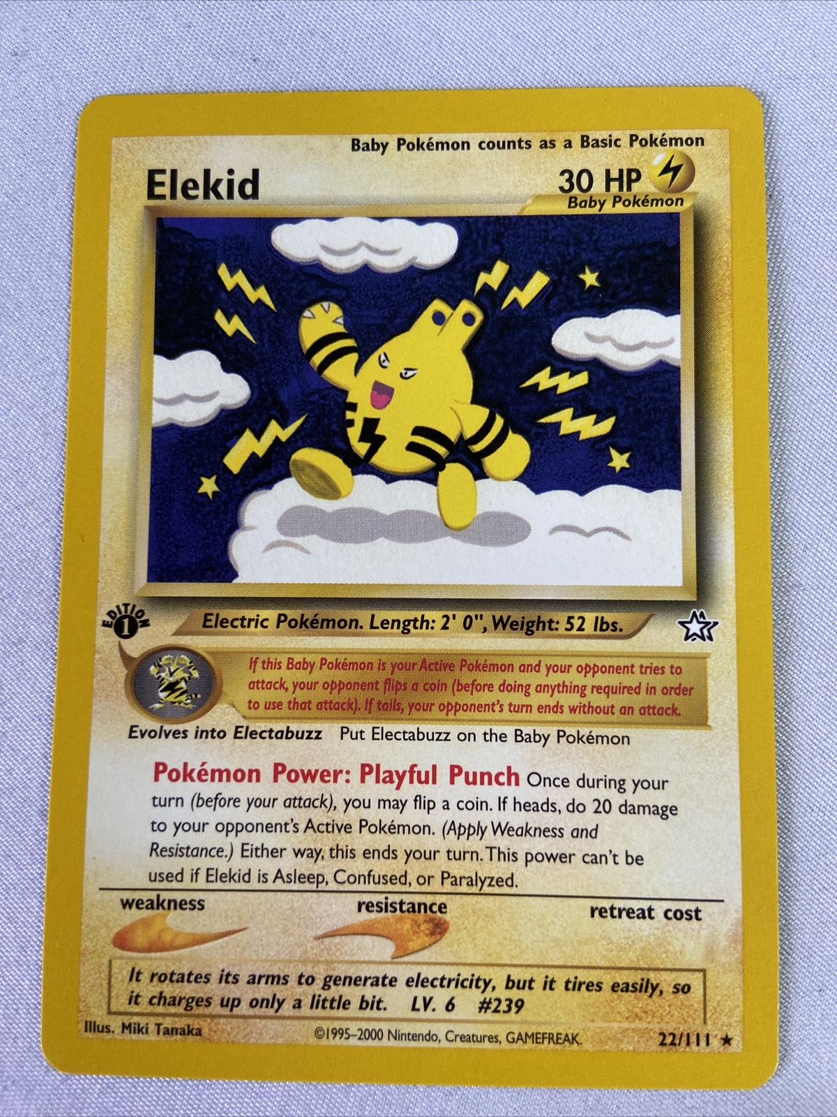 1st Edition Elekid 22/111 Non Holo Neo Genesis NM Ready For Grade