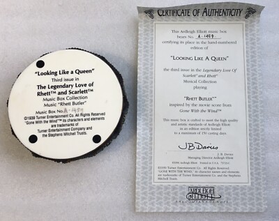 Ardleigh Elliott ''Looking Like a Queen'' Gone with the Wind MUSIC BOX BASE & COA