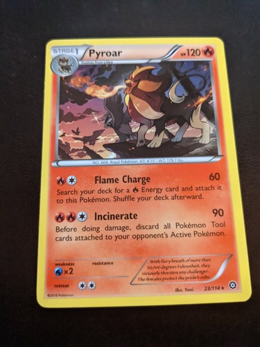 Pokemon Trading Card Basic XY Fates Collide Pyroar 23/114 Stage 1 2016