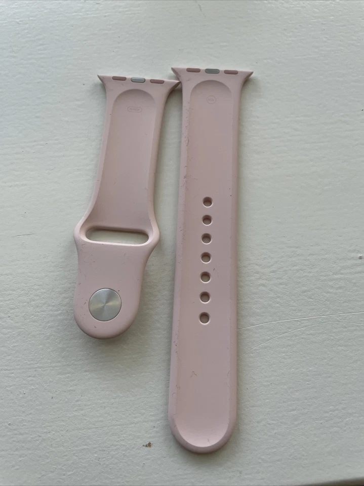 Pulsera deportiva genuina Apple Watch SE 6 5 4 38/40/41 mm rosa M/L pin plateado Foto 2 de 4