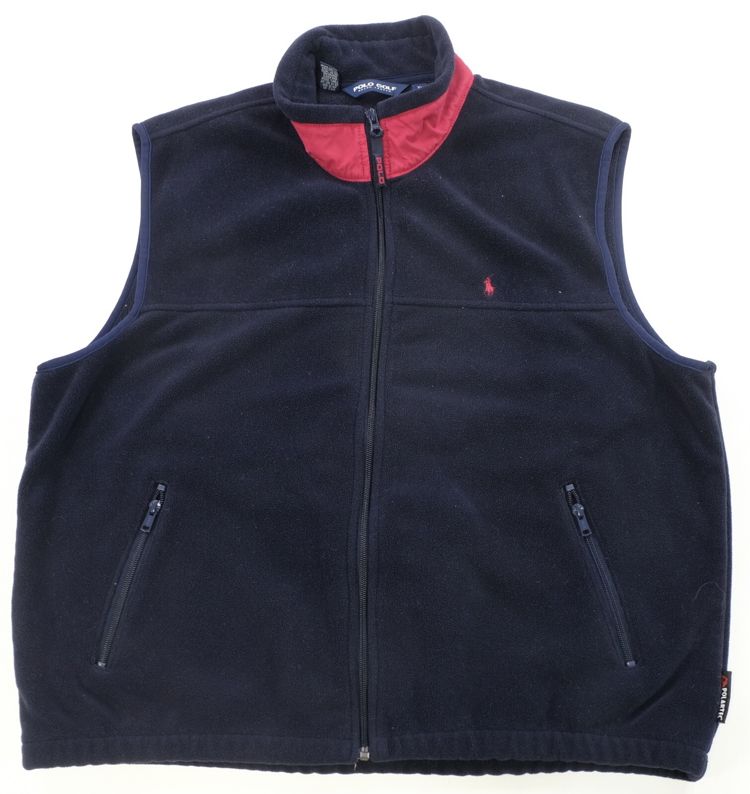 Rara giacca gilet pile vintage POLO GOLF Ralph Lauren Small Pony full zip anni 2000 XL