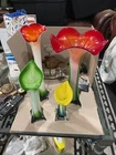 Murano Style Flower Shaped Vases Lot Of 4