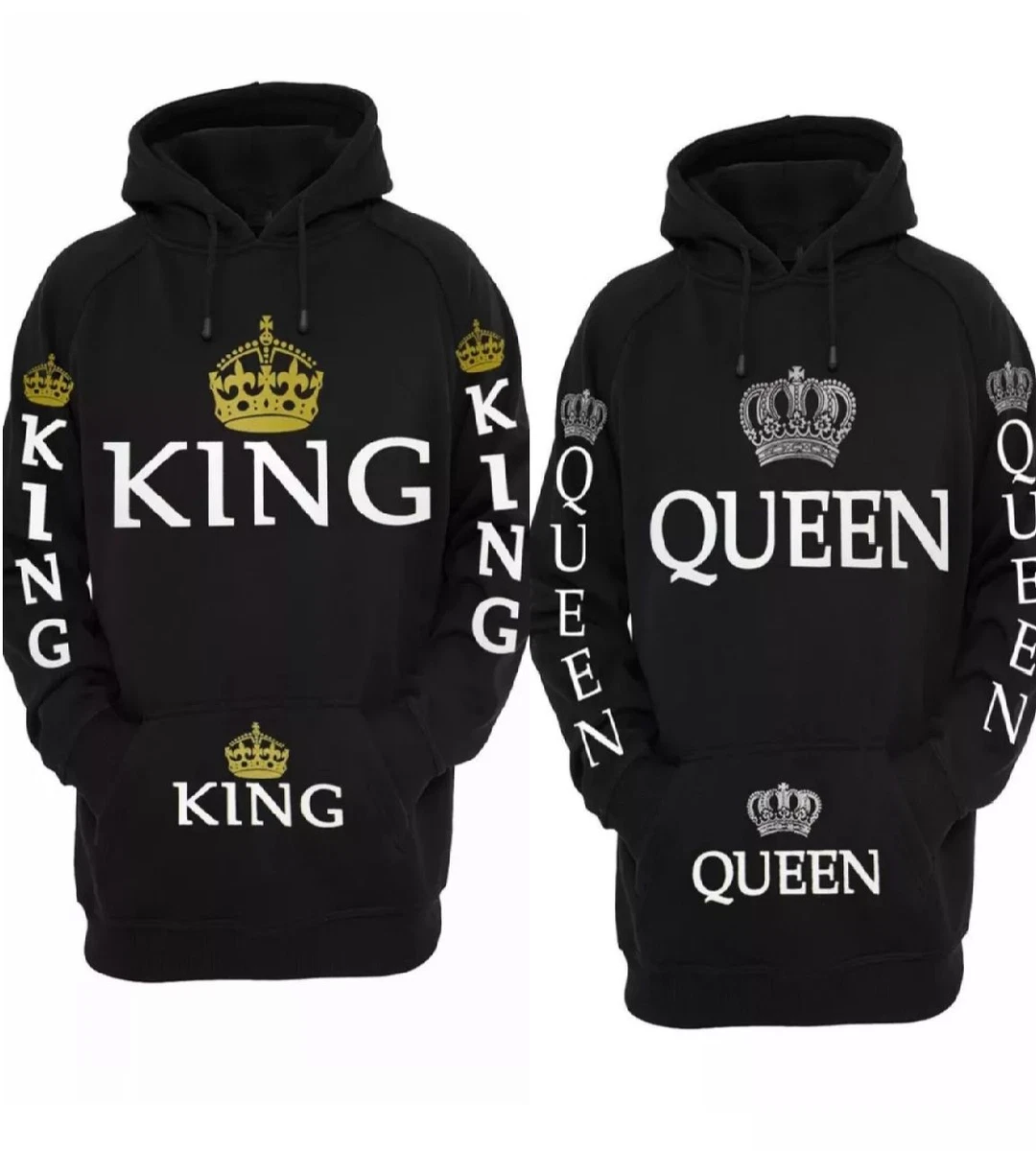 King Queen Hoodie Sweatshirt Couple Hooded Sweatshirt eBay