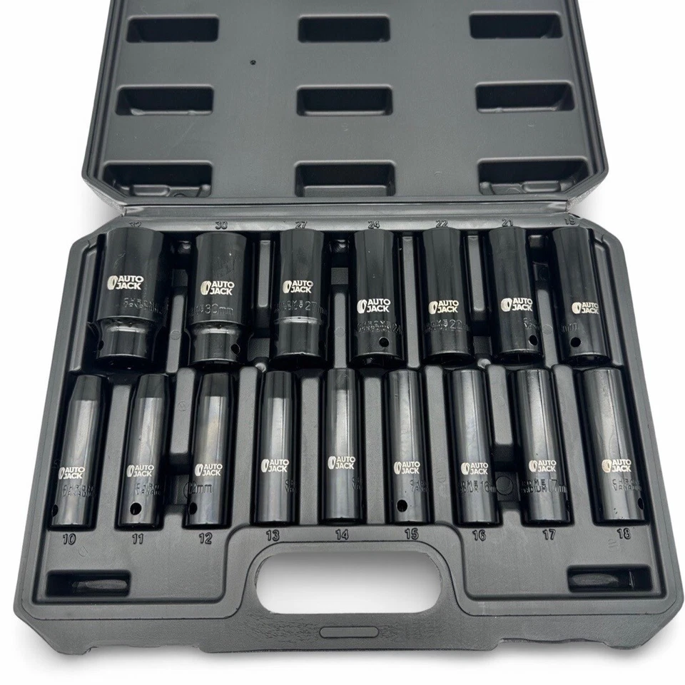 Deep Impact Socket Set 16pc Metric 1/2in Drive 10–32mm CrV 6 Point Phosphate - Image 2 of 4