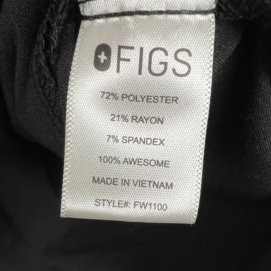 FIGS Women's XXL Black VNeck Casma ThreePocket Scrub Top RN Nurse