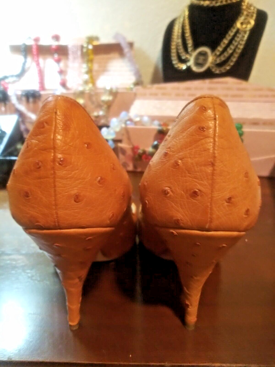 Christian Dior Genuine Ostrich Exotic Skin High Heel Shoes!! | eBay