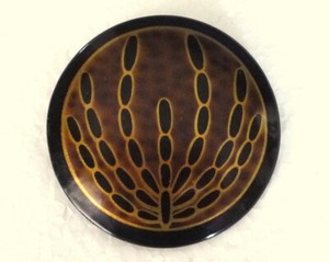 Unique Design Vtg Large Round Enameled Metal Decorative Button for Coat or Cape