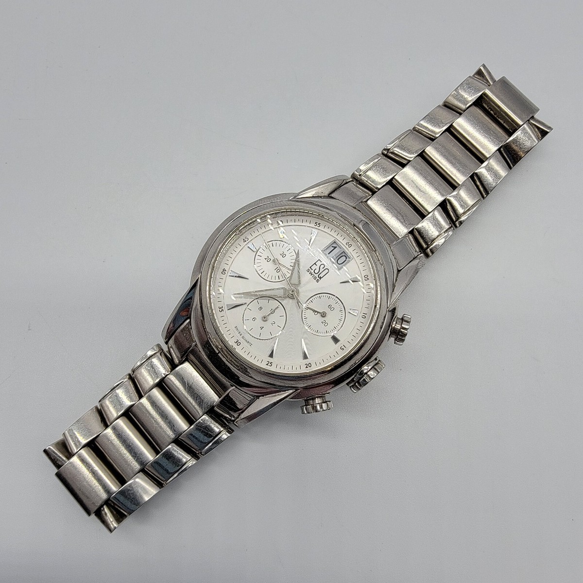 ESQ by movado swiss E5290 クロノグラフ　クォーツA49 ESQ by movado swiss E5290 クロノグラフ クォーツA49 - メルカリ