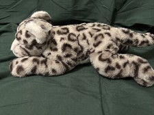 FAO Schwarz Adopt A Pet Lying Snow Leopard Plush 20" Stuffed Animal Super Soft