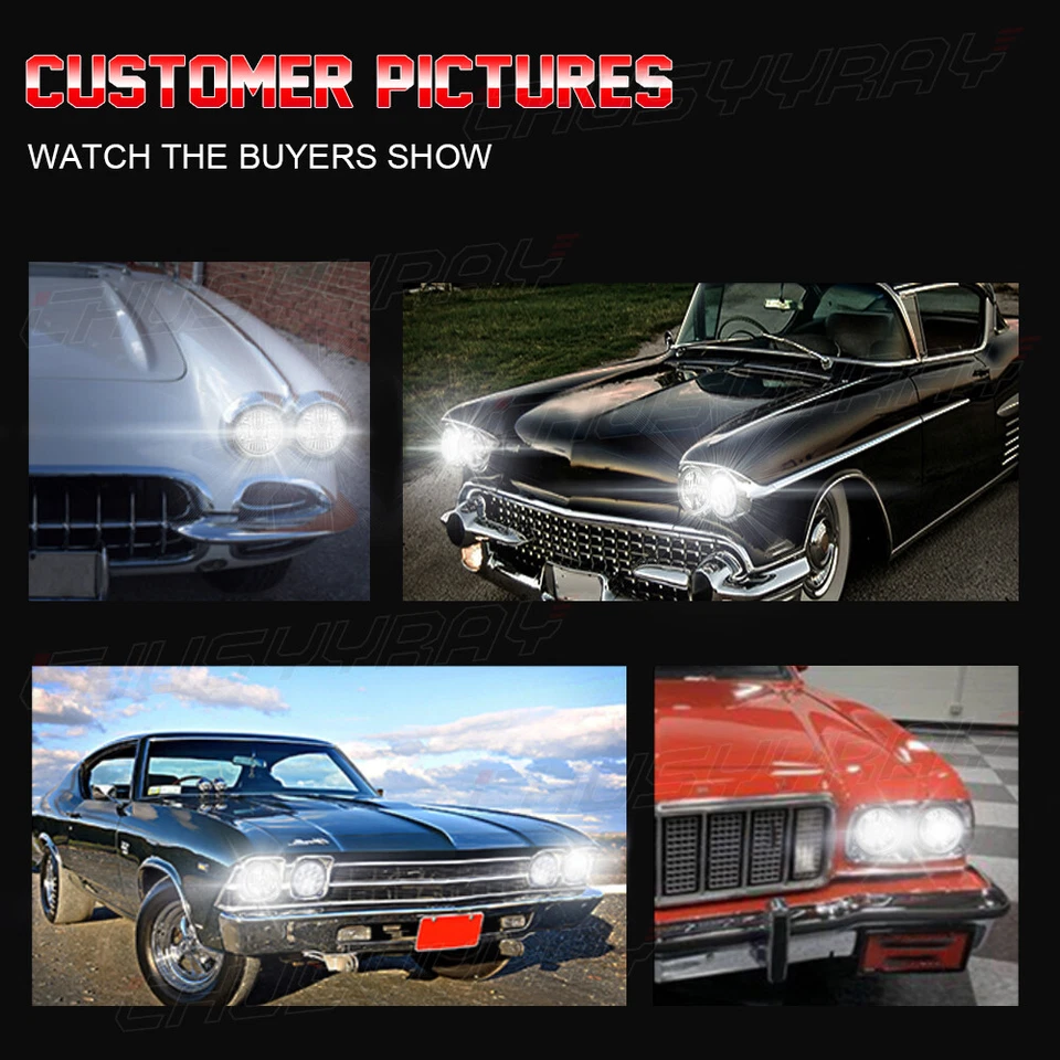 Faros LED 4x 5 3/4" 5,75 pulgadas redondos haz HI/LO aptos para camioneta Datsun 620 72-74 Foto 2 de 4