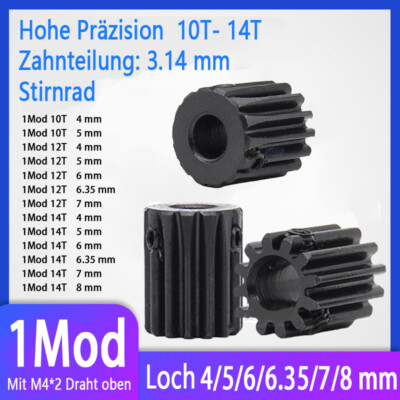 1 Mod 10-150Zähne Zahnrad Stirnrad With Schritt C45 Stahlzahnrad Bohrung 4- 20mm