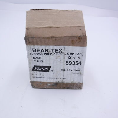 Lot of 5 Norton Bear-Tex Surface Prep Disc Back Up Pads Male 3'' x 1/4 20000 RPM