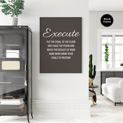 Motivational Poster, Execute, Motivational Wall Art, Motivational Quotes, Print