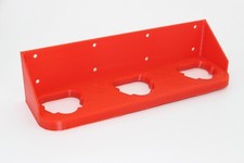 Red Milwaukee M12 Battery Holder Mount Holds QTY 3 Batteries 3D Printed
