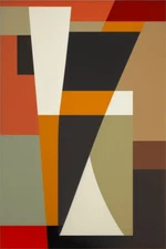 Large Abstract Painting 2x3 ft. Complex Geometric Demrin Fine Art Original NEW